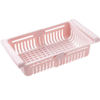 Étagère de rangement pour réfrigérateur en PP réglable, étagère de congélateur rectangulaire, support de rangement pour réfrigérateur, économiseur d'espace, tiroir pour contenants alimentaires de cuisine