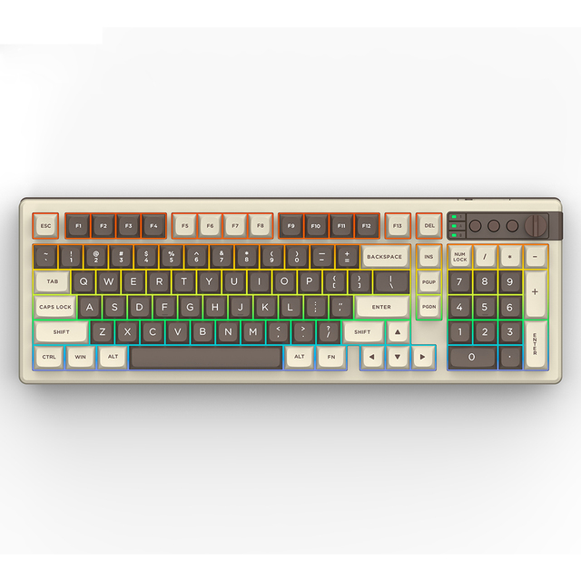 Wholesale OEM 98Keys Dual Mode Wired/Wireless Mechanical Keyboard, 2.4G/BT5.0 RGB Backlit 4000mAh for Laptop/Office/Mac