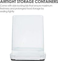 ZJH Lot de 4 grands récipients de conservation alimentaire en plastique sans BPA (5,2 L/175 oz) avec tasses à mesurer et étiquettes – Noir pour la farine