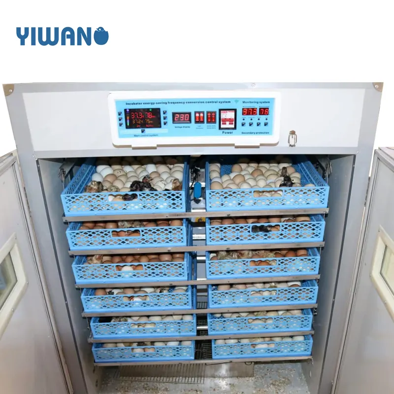 YIWAN 농장 사용 가금류 계란 인큐베이터 자동 닭 부화장 기계 대형 528 1056 계란