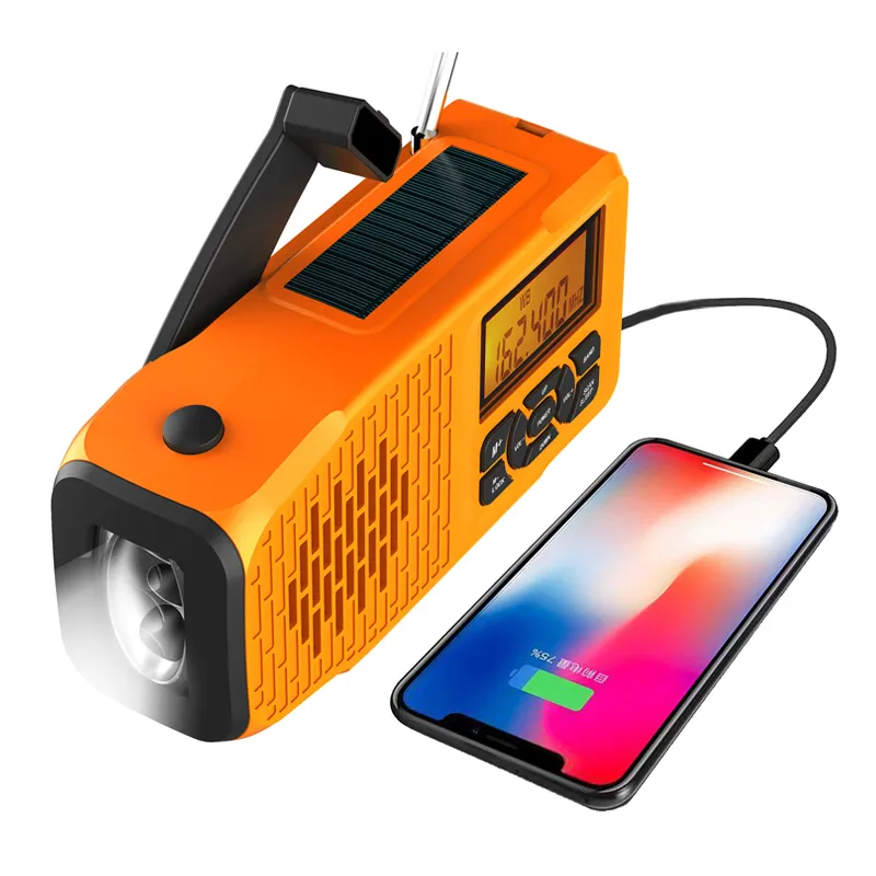 2000mah 5000mah Portable Hand Crank Solar Led Emergency Lantern Am Fm SOS Radio With Mobile Phone Charger Solar Radio