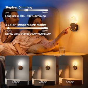 โคมไฟติดผนังแบบสัมผัส ชาร์จด้วย USB สไตล์นอร์ดิก โมเดิร์น สำหรับตกแต่งบ้าน พร้อมเซ็นเซอร์ตรวจจับความเคลื่อนไหวไร้สาย แม่เหล็กติดตั้งข้างเตียง ไฟ LED สำหรับกลางคืน - Product Image 4