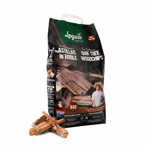 LEGUA española de alta calidad, madera dura de roble, SPLITS, bolsa de 3kg para cocinar y fumar en tu barbacoa, rápida y limpia, 4% cenizas - Product Image 2
