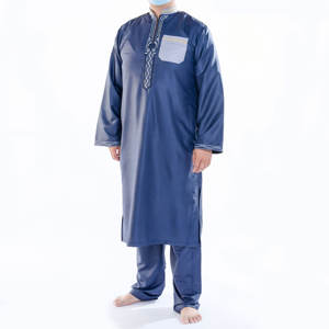 Recomendación del comerciante Marruecos Cuello redondo Seis colores Túnica Árabe Manga larga Traje fácil - Product Image 3