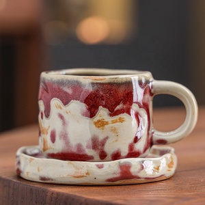 Ensemble tasse et soucoupe en céramique de style nordique avec un design esthétique raffiné pour l'art du latte, le thé de l'après-midi et l'usage domestique - Product Image 4
