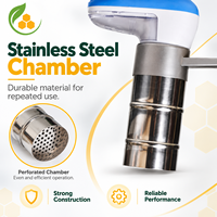 Fumoir anti-varroa de style européen, rechargeable, avec chambre en acier inoxydable et longue buse, outil d'apiculture