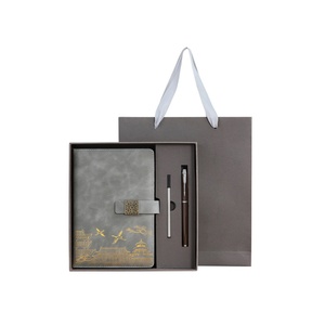 Özelleştirilebilir kurumsal hediyeler Set A5 A4 A6 ciltli PU deri günlük B5 boyutu ile kumaş ve PP kapak malzemesi - Product Image 1