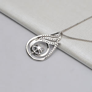 S925 Silver Pendant with Large DIY Semi-Finished Pearl <b>Jewelry</b> <b>Tray</b> 801 Women's Simple Head Pendant with Pearl Charms - Product Image 4