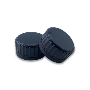 Pilfer Proof Caps Deluxe Cheap PP Plastic Tamper Proof Cover Vertical Stripe Black Golden Major Diameter 44 Mm Bottles Screw Cap