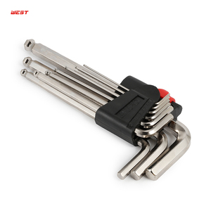 Jeu de clés <span class=keywords><strong>Allen</strong></span> en acier CRV, métriques, 9 pièces, clés hexagonales avec embout sphérique, nickelées, couple élevé, jeu de douilles <span class=keywords><strong>Allen</strong></span> pour usage industriel OEM - Product Image 3