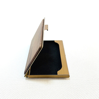Boîte à cartes d'angle en bambou, boîtier de rangement à puces en bois pour cartes VIP, boîte cadeau créative