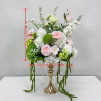 DKB Factory Wholesale 35cm Boule de fleurs artificielles Décoration artificielle blanche, verte, rose, rose et végétale pour la décoration de table de mariage