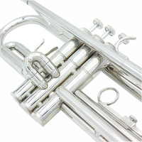 Wholesale Double Rod Support B-flat Trumpet - Silver-Plated Brass Western Wind Instrument for Beginner Adult Students