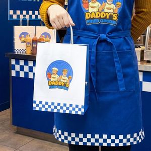 Customized Logo Eco-Friendly Biodegradable Recyclable Disposable Burger Fried Chicken Restaurant Fast Food Kraft Paper Bag - Product Image 3