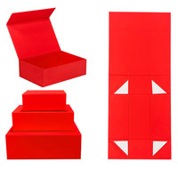Petite boîte cadeau pliable blanche pour bijoux, bagues, fermeture magnétique, doublure en éponge, impression quadricolore, estampage à chaud, pliable