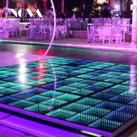 Dj Disco Panel Fliesen Tragbare drahtlose 3D gehärtetes Glas Light Up Led Dance Floor