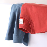 Kaus lengan pendek kasual warna polos 100% kaos dalam olahraga katun murni dengan leher bulat dan pola cetak