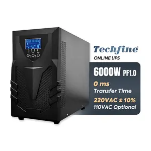 Techfine באינטרנט ups 5kva 6 kva 10KVA גיבוי UPS אספקת חשמל רציפה 6kva עבור נתונים מרכז