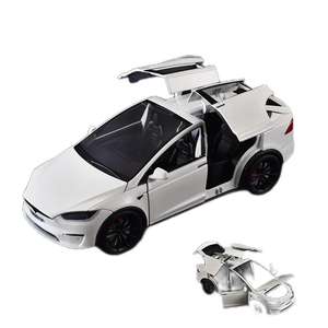 PANDAS 1:24 Modèle réduit de voiture en métal moulé sous pression Produit populaire Son léger <span class=keywords><strong>Tesla</strong></span> <span class=keywords><strong>Model</strong></span> <span class=keywords><strong>X</strong></span> SUV Alliage électrique Jouet en plastique à retirer - Product Image 1