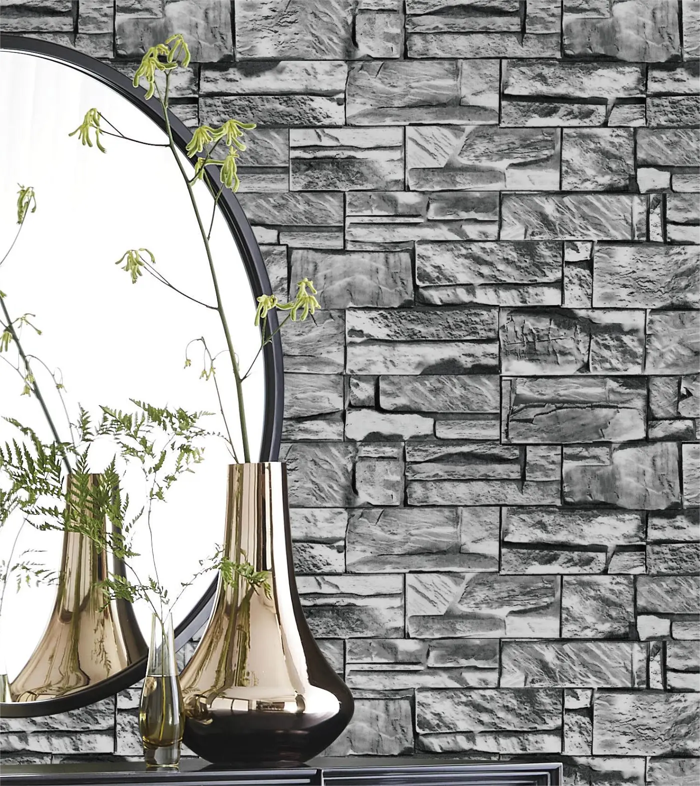 Retro industrial brick style wallpaper is suitable for high-end bathroom decoration wall wallpaper