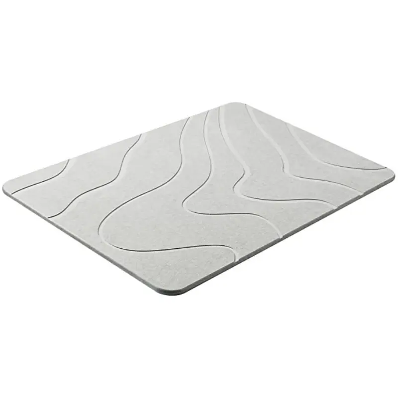 Carving Non Slip Absorbent Diatomaceous Earth Bathroom Mat Made of Stone Fast Drying Shower Mat Diatomite Stone Bath Mat