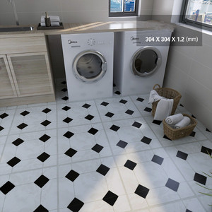 Revêtement de sol auto-adhésif en PVC avec revêtement de sol épais en ciment, résistant à l'usure et imperméable, chambres et usage domestique - Product Image 1