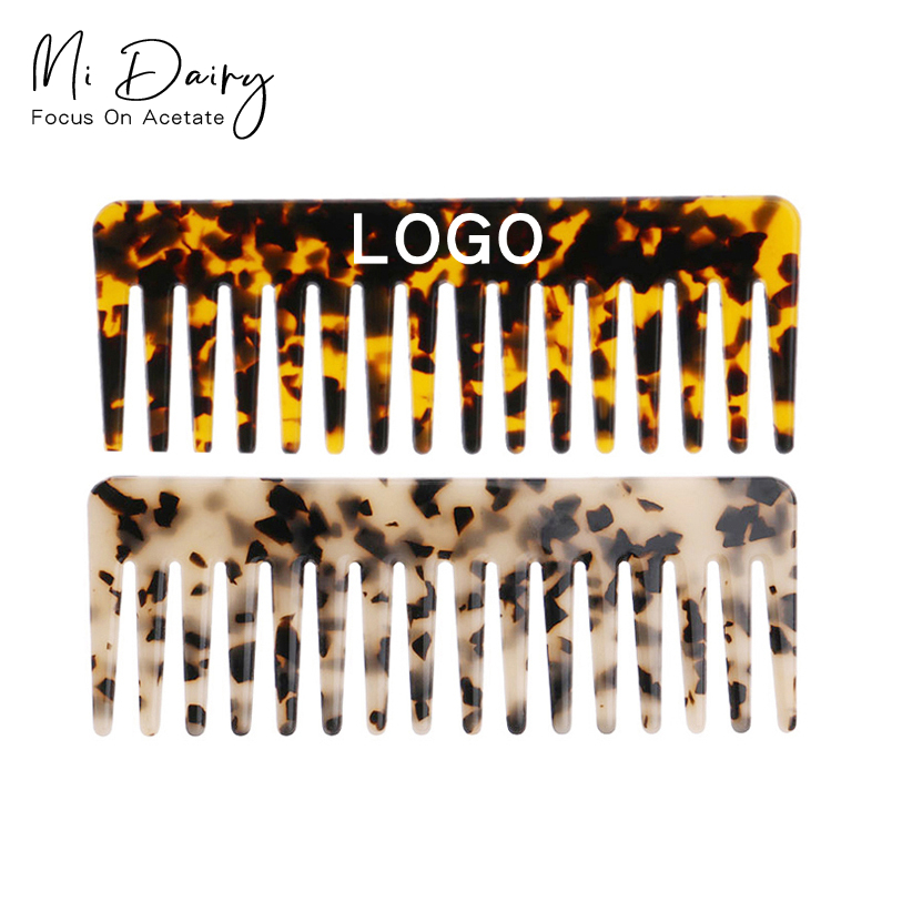 Распродажа, расческа для волос MiDairy толщиной 4 мм, крупные расчески для волос черепахового цвета, корейский дизайн, Расческа с широкими зубьями и пользовательским логотипом