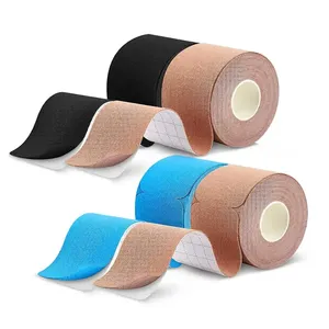 Bande de kinésiologie en coton pré-découpée 5 cm, bande adhésive élastique pour soulager les douleurs musculaires, soutien du genou et du cou, physiothérapie - Product Image 1