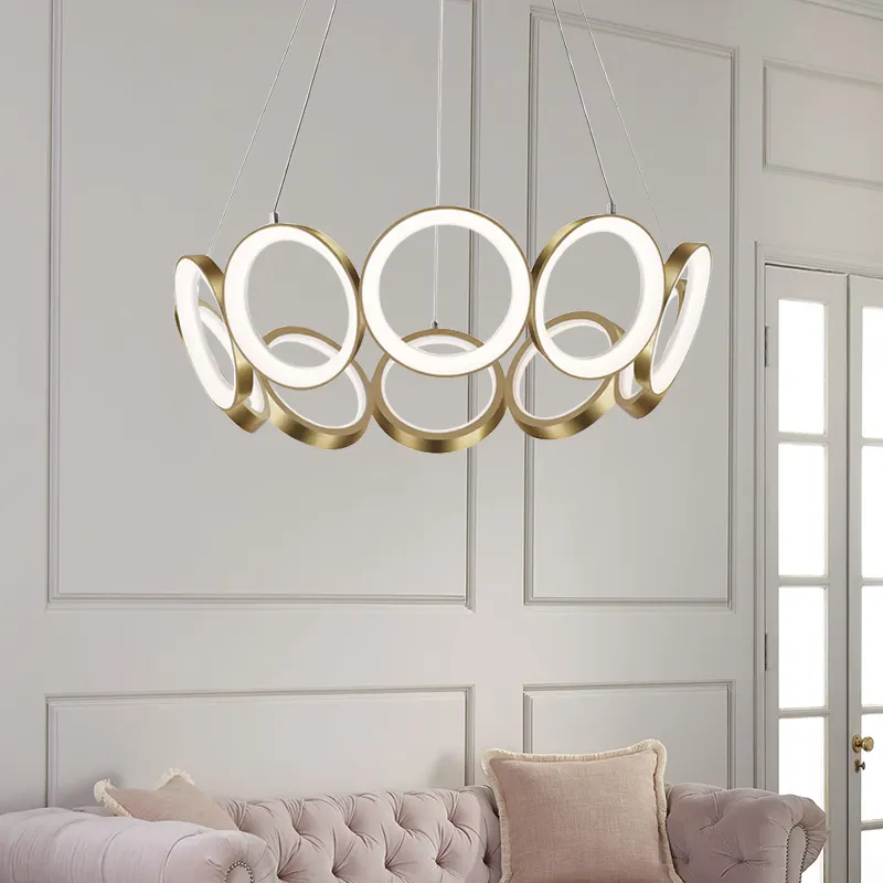 Light luxury living room lamp modern golden led ceiling lamp Nordic home decoration lighting
