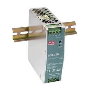 Alimentation électrique sur rail DIN Mean Well EDR-120-48 120W, sortie 48V, sortie simple, refroidissement par convection naturelle - Product Image 1