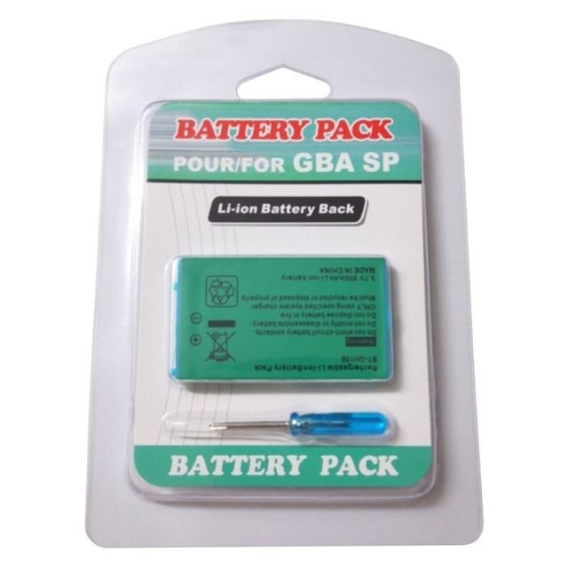 850mAh 3.7V Rechargeable Li-Ion Battery Pack Replacement for Game Boy Advance SP
