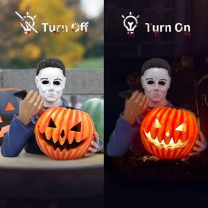 Estatua de Michael Myers con Calabaza Iluminada, Decoración de Halloween para Exteriores, Funciona con Batería, Figura de Película de Terror, Decoración de Plástico - Product Image 5