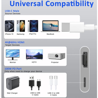 Adaptateur USB C vers AV numérique pour convertisseur d'écran vidéo et audio 151080P, adaptateur AV avec port de charge