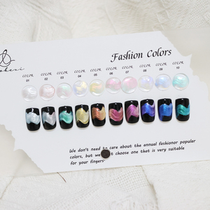 Campioni Gratuiti Gel Aurora con Texture 3D in 10 Colori Gel Perlato Scintillante per Nail Art Gel Solido Anti-Colatura - Product Image 5