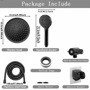 Anti-leak Nozzles 6 Inch High Pressure Rainfall Showerhead <b>Shower</b> Head With Handheld Combo Adjustable Swivel <b>Shower</b> Head - Product Image 2