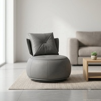 Fauteuil d'appoint pivotant rond moderne, fauteuil de loisirs pivotant design, fauteuil de salon avec base pivotante à 360 degrés