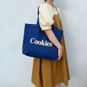 Women's Oversize Large Weekend <b>Shopping</b> <b>Tote</b> <b>Bag</b> Custom Logo Black Canvas Cotton Fashionable Letter Pattern - Product Image 4