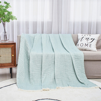 Haute qualité 100% coton biologique gaufré tricot luxe jeter couverture motifs floraux et de caractère doux confortable en gros