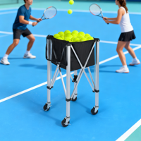 Chariot à balles de tennis pliable en aluminium JINFAR, capacité de 120 balles, design durable et portable pour l'entraînement au tennis, au pickleball et au tennis de table