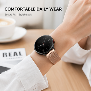 Bracelet de montre connecté<span class=keywords><strong>e</strong></span> pour Samsung <span class=keywords><strong>Huawei</strong></span> 20mm 22mm en acier inoxydable maille milanaise avec fermoir magnétique à libération rapide, bracelet sport quotidien - Product Image 5