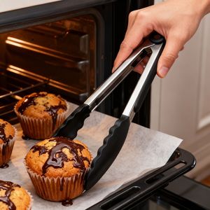 Direct from the manufacturer: Stainless steel napkin holder, heat-resistant silicone kitchen clip <b>set</b> with stand for food use - Product Image 3