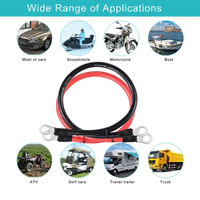 Juego de Cables de Batería de Cobre Estañado de Calibre 4 AWG con Terminal para Inversor de Batería para Automóvil, Barco Solar, RV