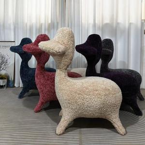 Fauteuil pouf confortable en laine d'agneau doux pour adultes et enfants, rembourré, salon, canapé paresseux avec éponge en latex - Product Image 2