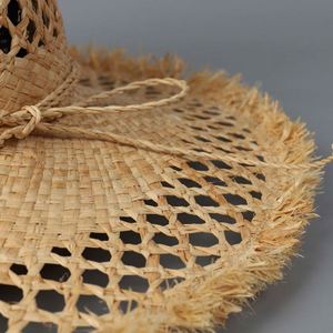Nouveau Chapeau Canotier Rétro Français 2025 à Large Bord, Chapeau de Soleil en Paille Creux de Luxe pour Femme - Product Image 2