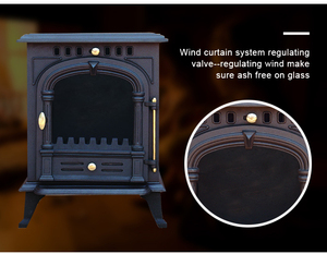 Estufa <span class=keywords><strong>de</strong></span> <span class=keywords><strong>Leña</strong></span> <span class=keywords><strong>de</strong></span> Hierro Fundido Directo <span class=keywords><strong>de</strong></span> Fábrica <span class=keywords><strong>con</strong></span> Puertas Dobles y Vidrio - Product Image 5