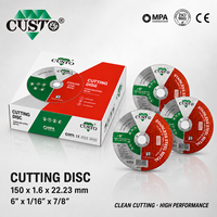 Disque de coupe abrasif haute performance en oxyde d'aluminium de 6 pouces (150 mm) à haute dureté et épaisseur de 1,6 mm, OEM pour la découpe de métaux