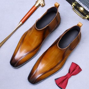 Bottes Chelsea montantes de luxe en cuir à bout pointu, style Martin, pour affaires, formelles et décontractées - Product Image 5