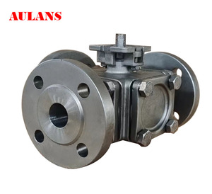 Van Bi Ba Chiều Bệ Đỡ Cao Bằng Thép Không Gỉ 304 / 316L Van Bi Mặt Bích Ba Chiều Hình Vuông - Product Image 3