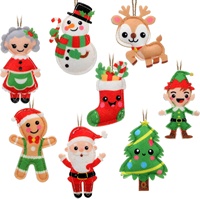 8 Styles 3D Feutre Décorations De Noël Père Noël Pain D'épice Charmes Suspendus Ornements D'arbre De Noël