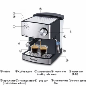Sonfer SF-3528 Máy Pha Cà Phê <span class=keywords><strong>Espresso</strong></span> Tự Động Chạy Điện 15 Bar Chuyên Nghiệp Tại Nhà - Product Image 2